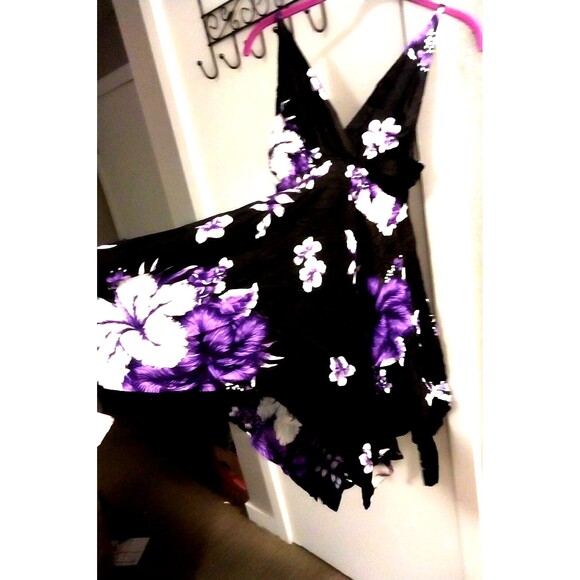 Xl sundress whimsical purple flowers feminine fairycore handkercheif hem line - Picture 9 of 16